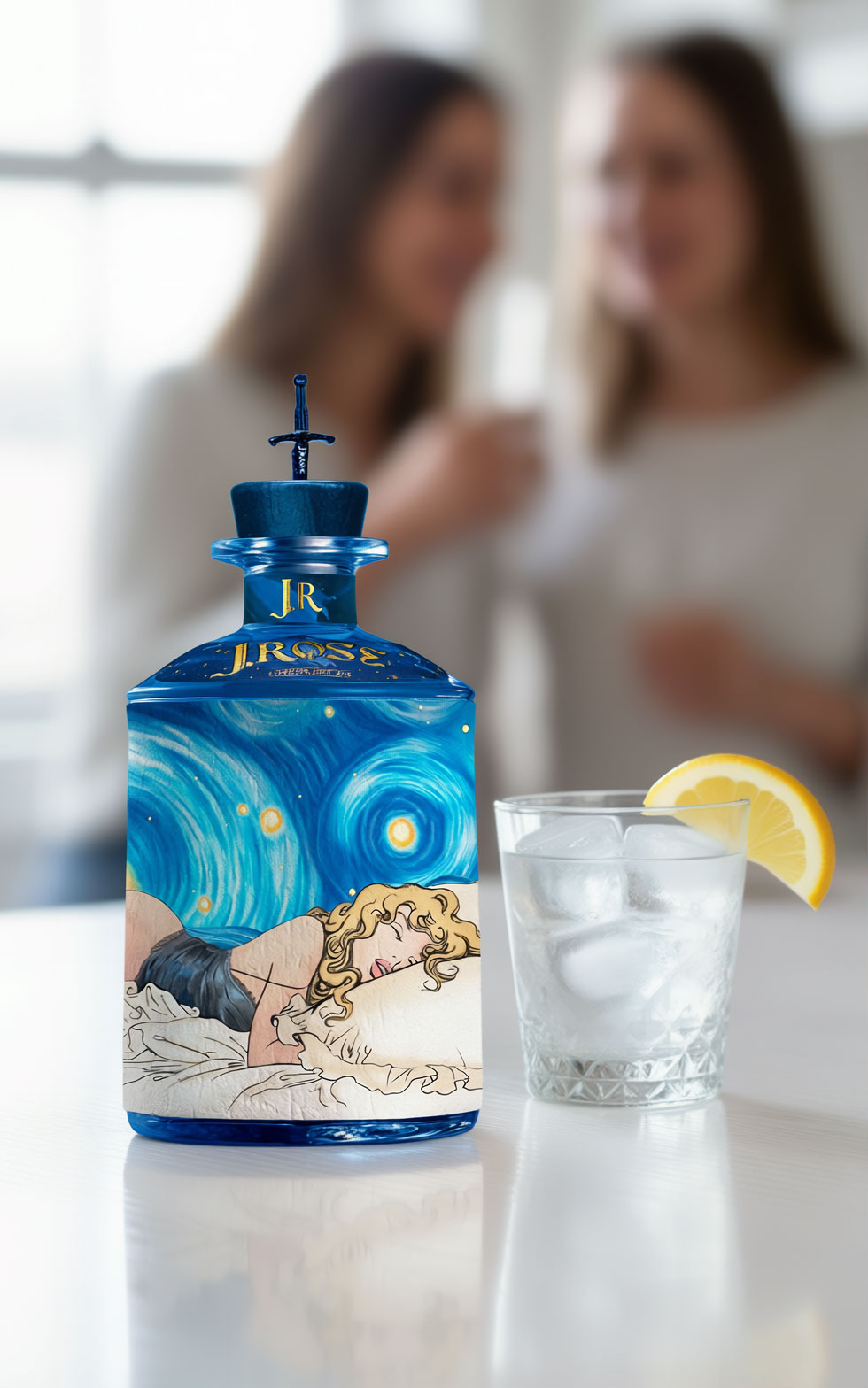Gin J.Rose, still life in ambientazione lifestyle